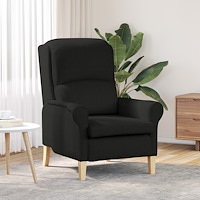 vidaXL Modern Fåtölj Svart Polyester, Trä Standard Fåtöljstorlek Hållbar