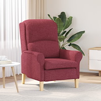 vidaXL Modern Fåtölj Vinröd Polyester med Trästomme Medium Ergonomisk