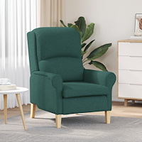 vidaXL Modern fåtölj Mörkgrön Tyg, Trä Standard Ergonomisk Fåtölj