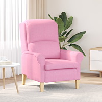 vidaXL Modern Fåtölj Rosa Polyester, Trä Medium Ergonomisk Rosa Fåtölj