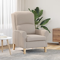 vidaXL Ergonomisk Fåtölj Ljusgrå Polyester, trä Standard Ergonomisk