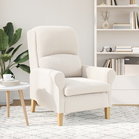 vidaXL Ergonomisk Fåtölj Gräddfärgad Tyg, Trä Standard Ergonomisk