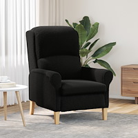 vidaXL Ergonomisk Fåtölj Svart Tyg, Trä Standard Ergonomisk