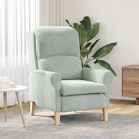 vidaXL Ljusgrå Fåtölj Ljusgrå Tygöverdrag med träben Standard Ergonomisk