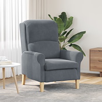 vidaXL Mörkgrå Fåtölj Mörkgrå Tyg med träben Standard Ergonomisk