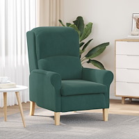 vidaXL Mörkgrön Fåtölj Mörkgrön Tyg med träben Mellan Ergonomisk
