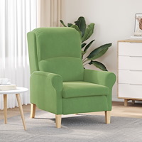 vidaXL Ljusgrön Fåtölj Ljusgrön Tyg, Trä Standard storlek Ergonomisk