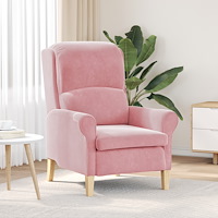 vidaXL Dammig Rosa Fåtölj Dammig Rosa Polyesteröverdrag, Träram Stor