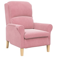 vidaXL Dammig Rosa Fåtölj Dammig Rosa Polyesteröverdrag, Träram Stor