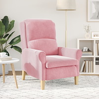 vidaXL Dammig Rosa Fåtölj Dammig Rosa Polyesteröverdrag, Träram Stor