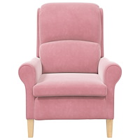 vidaXL Dammig Rosa Fåtölj Dammig Rosa Polyesteröverdrag, Träram Stor