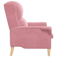 vidaXL Dammig Rosa Fåtölj Dammig Rosa Polyesteröverdrag, Träram Stor
