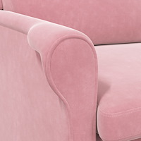 vidaXL Dammig Rosa Fåtölj Dammig Rosa Polyesteröverdrag, Träram Stor