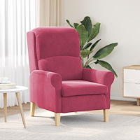vidaXL Vinröd Fåtölj Vinröd Polyester med träben Standard Ergonomisk