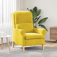 vidaXL Gul Fåtölj Gul Textil, Trä Standard Gul Fåtölj Rektangulär