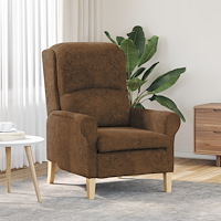 vidaXL Modern Fåtölj Brun Tyg, Trä Standard Ergonomisk Fåtölj