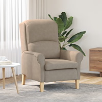 vidaXL Taupe Fåtölj Taupe Tyg, Trä Standard Taupe Fåtölj Rektangulär