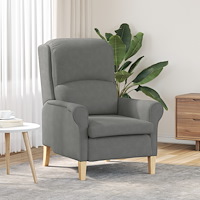 vidaXL Mörkgrå fåtölj Mörkgrå Tyg och trä Standard Ergonomisk Fåtölj