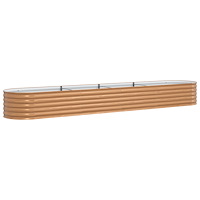 vidaXL Upphöjd Trädgårdsbädd Brun med Trälook 400x80x44 cm Stål