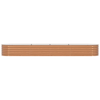 vidaXL Upphöjd Trädgårdsbädd Brun med Trälook 400x80x44 cm Stål