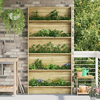 vidaXL Trädgård Växtställ 5-Hylder 90x15x179.5 cm Naturligt Trä