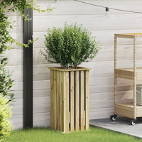 vidaXL Trädgårdsplanterare med Fodral 33x33x65 cm Impregnerat Trä Furu