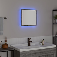 vidaXL LED Badrumsspegel Grå Sonoma 40x8.5x37 cm Ingenjörsträ