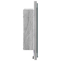 vidaXL LED Badrumsspegel Grå Sonoma 40x8.5x37 cm Ingenjörsträ