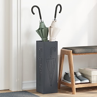 vidaXL Paraplyställ Antracit Metall Standard Paraplyställ Rektangulärt
