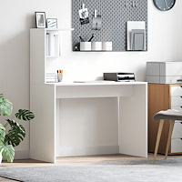 vidaXL Vitt Skrivbord Vitt MDF Kompakt Dekorativa Inlägg Skrivbord