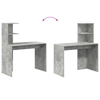 vidaXL Betonggrått Skrivbord Betonggrå Spånskiva, Betongeffektlaminat