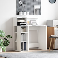 vidaXL Skrivbord med Förvaring Vitt 90x48x101,5 cm Konstruerat trä