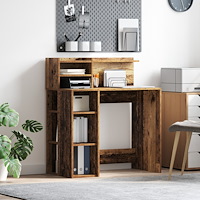 vidaXL Skrivbord med Förvaring Gammalt Trä 90x48x101.5 cm Konstruerat trä
