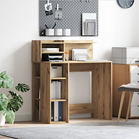 vidaXL Skrivbord med Förvaring Artisan Ek 90x48x101.5 cm Konstruerat trä