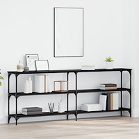 vidaXL Konsolbord Svart Ek 200x29x75 cm Konstruerat trä