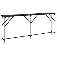 vidaXL Konsolbord Svart Ek 180x23x75 cm Konstruerat Trä
