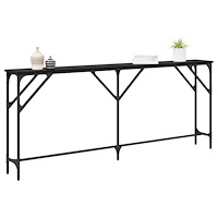 vidaXL Konsolbord Svart Ek 180x23x75 cm Konstruerat Trä