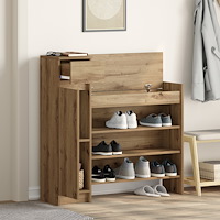 vidaXL Skåp för skor Hantverksmässig ek 100.5x28x100 cm Konstruerat trä