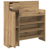 vidaXL Skåp för skor Hantverksmässig ek 100.5x28x100 cm Konstruerat trä
