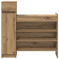 vidaXL Skåp för skor Hantverksmässig ek 100.5x28x100 cm Konstruerat trä