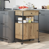 vidaXL Kökstrolley Artisan Ek 56x43x89,5 cm Konstruerat trä