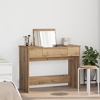 vidaXL Sminkbord med Spegel Artisan Ek 100x45x76 cm