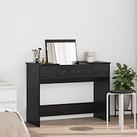 vidaXL Dressing Table med Spegel Svart Ek 100x45x76 cm