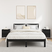 vidaXL Sängbord 2 st Svart Ek 40x35x50 cm Konstruerat Trä