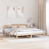 vidaXL Sängram med Huvudgavel 180x200 cm Massivt trä Tall
