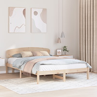vidaXL Sängram med Sänggavel 160x200 cm Massivt trä Tall