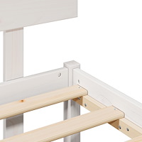 vidaXL Sängram med Huvudgavel Vit 140x190 cm Massiv Furu