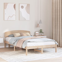 vidaXL sängram med sänggavel 120x190 cm massivt trä tall