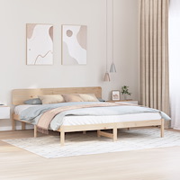 vidaXL Sängram med Sänggavel 180x200 cm Massivt Tallträ