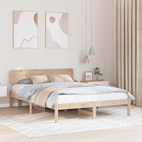 vidaXL sängram med sänggavel 140x200 cm massivt tallträ